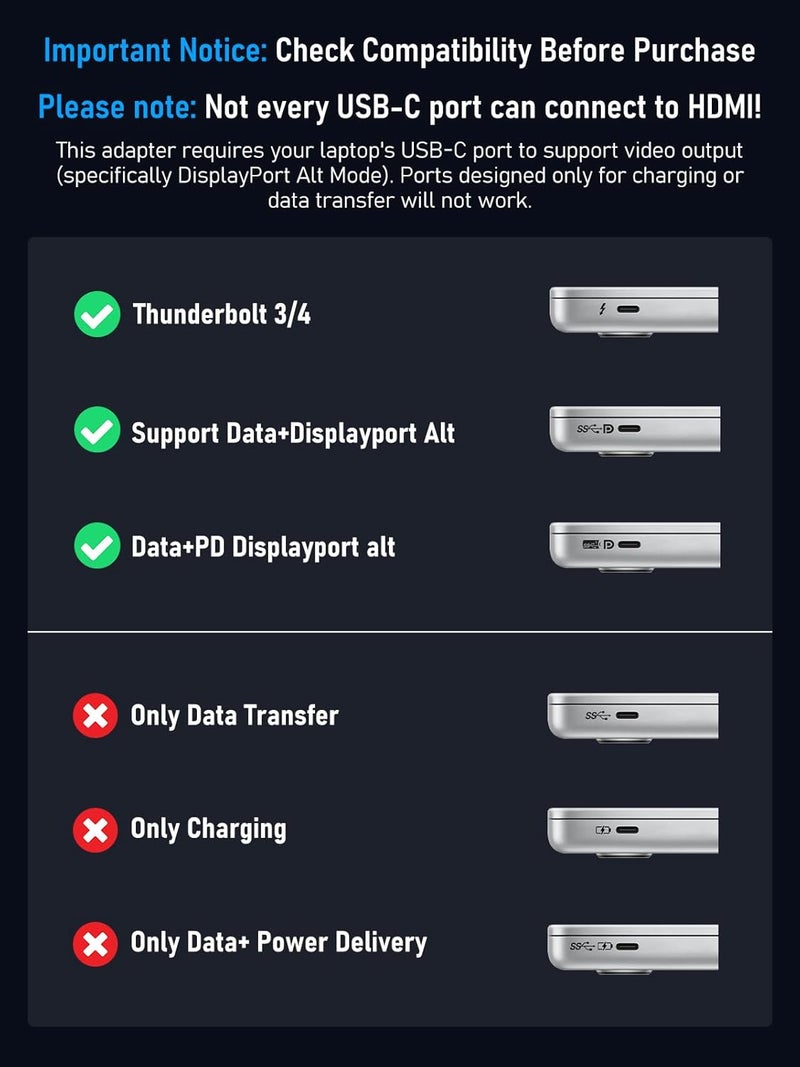 Lemorele USB C Docking Station Dual Monitor, 10 in 1 USB C Hub with 2 HDMI Ports, PD Charging, SD/TF, 5 USB C/A Ports, Dual HDMI Adapter for Dell XPS/HP/Lenovo/Surface - Image 2